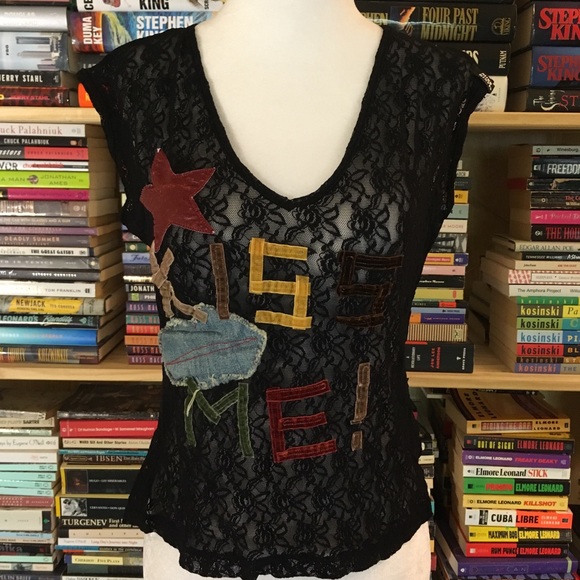 Miss Sixty Tops - Sleeveless lace Miss Sixty KISS ME! top